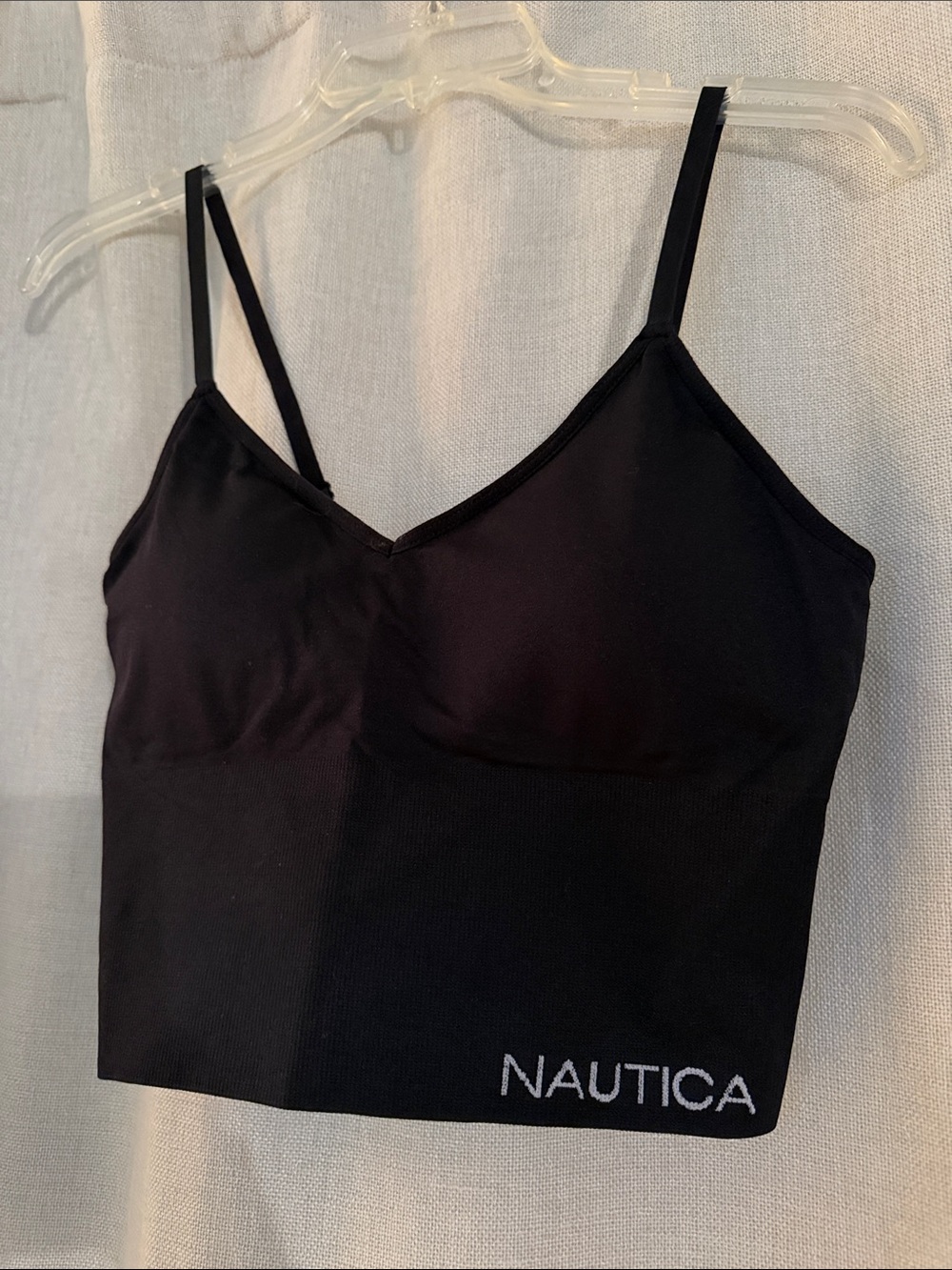 Nautica Black Seamless Bralette Tank Top Large